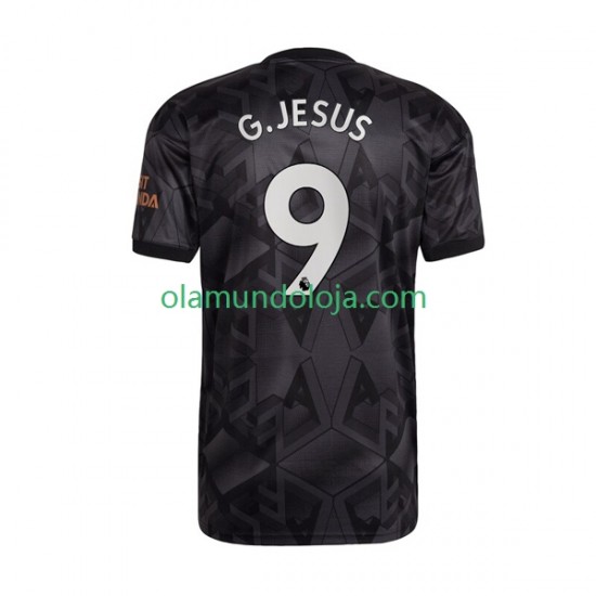 Camisola Arsenal Gabriel Jesus 9 Homem Equipamento Segundo 2022-2023 Manga Curta